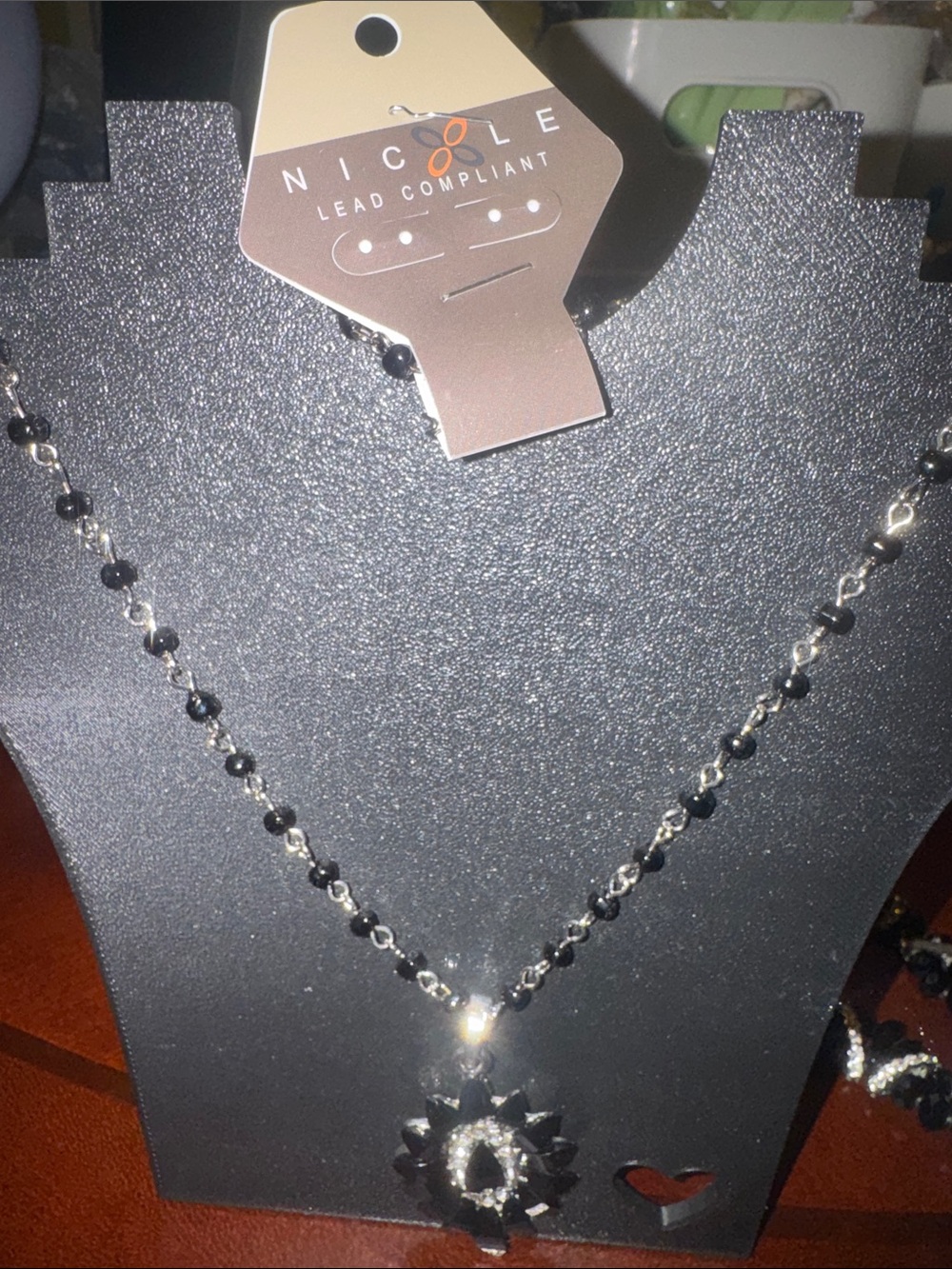 Black Pendant Necklace & Bracelet Set - Picture 7 of 10